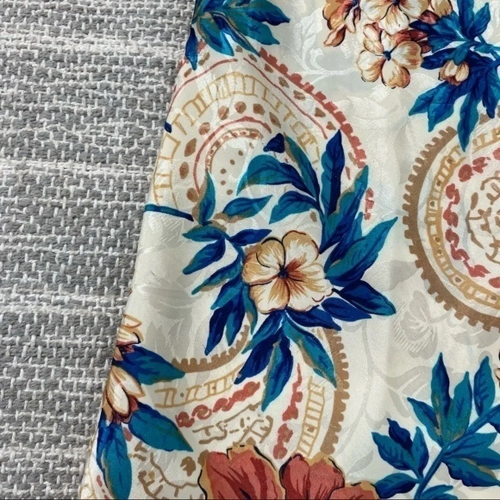 Vintage Kathryn 1990s Floral Elegant Ornate Silky Satin Mini Slip Dress Nightie